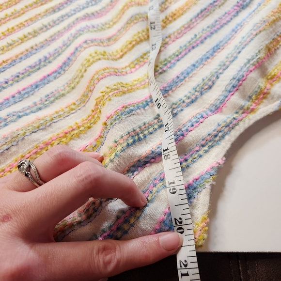 Lou & Grey Swing Dress Sleeveless Rainbow Stripe Pastel Spring Sz Large - Picture 7 of 9